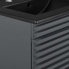 Modway Render 24" Wall-Mount Bathroom Vanity - Grey/Black-Fixtures Not Included