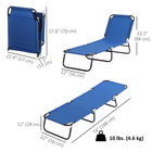 Outsunny Folding Lounge Chair - 5 Position Sun Tanning Chair - Blue-Curved breathable mesh seats stay cool, dry quickly, and clean with less effort