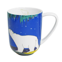 Oscardo Sky Watchers by Dawn Oman Porcelain Mug - 485ml-Indigenous Art Design - Sky Watchers by Dawn Oman, Yellowknife Dene artist, First Nations artwork celebrating cultural heritage and tradition