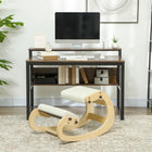 HOMCOM Ergonomic Adjustable Kneeling Chair - Cream White-Rocking feature maintains focus, enhances productivity