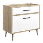 Modway Maverick 36" Bathroom Vanity Cabinet Sink Basin Not Included - Oak/White-Modern 36" Bathroom Vanity Cabinet
