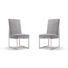 Manhattan Comfort Element 19.68" Modern Velvet Upholstered Dining Chair - Grey - Set of 2-Modern Dining Chair Perfect for Dining and Accent Living Room Use. Set of 2