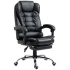 HOMCOM PU Leather Executive Reclining Office Chair with Arms - Black-Modern office chair adds style to any room or decor