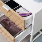 HOMCOM Modern Bedside Table with 2 Drawers and Metal Base - White-Colours: White, Oak