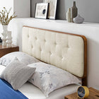 Modway Bridgette Wood Twin Platform Bed with Angular Frame - Walnut Beige-Wood Slat Support System
