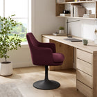 Modway Lippa Swivel Dining Performance Velvet Armchair - Black Mulberry-360º Swivel Capability