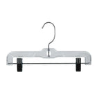 Eddie's Children's 10" Plastic Pant/Botton Hangers with Clips - Clear - 100 Pack-Children's Plastic Pant Hangers