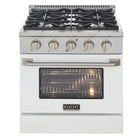 Kucht 30" KDF Series Pro Style Propane Gas Dual Fuel Range - Stainless Steel/White-Extra-large convection oven with 4.2 cu. ft. capacity, featuring a 5-rack configuration and oversized oven window for enhanced visibility and flexible cooking
