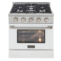 Kucht 30" KDF Series Pro Style Propane Gas Dual Fuel Range - Stainless Steel/White-Extra-large convection oven with 4.2 cu. ft. capacity, featuring a 5-rack configuration and oversized oven window for enhanced visibility and flexible cooking