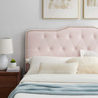 Modway Amber Full Platform Bed with Gold Metal Legs - Pink-SLATTED BED FRAME - With no need for a box spring, this platform bed features a wood slat support system accommodating almost any mattress type including memory foam, innerspring, latex, and hybrid