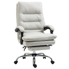 Vinsetto Executive Office Chair with Footrest and 6-Point Massage and Heat - Cream White-Six vibration massage points with five modes and lumbar heating to relax your body