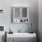Kleankin Medicine Cabinet with Mirror - Grey-Adjustable shelf in the cabinet for various-sized items