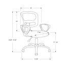 Monarch Specialties 7262 Multi-Position Office Chair - Grey Mesh -Assembly required: Illustrated instructions and all hardware are provided for convenience (additional tools may be needed)