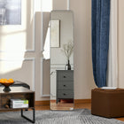 HOMCOM Rectangular Full Body Mirror - 14.6" W x 61.4" H - Black-Colour: Black 