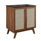 Modway Soma 30" Bathroom Vanity - Walnut/Black-MDF and Particleboard