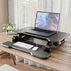 Mount-It! Compact Standing Desk Converter with 30" Desk Top - Black-Smooth height adjustment using a gas spring between 5.9 in. and 16.9 in.