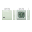 Basic Tech Wired Earbuds with Volume Control And Mic - Sage-Built-In Microphone