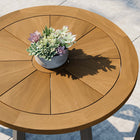 Modway Meadow Outdoor Patio Teak Wood Dining Table - Natural Taupe-Powder-Coated Metal Base