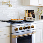 Kucht 30" KXP Series Dual Fuel Range Propane Gas - Stainless Steel/Gold-4-burner gas range includes two 15,000 BTU and two 9,000 BTU burners