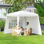 Outsunny 8 ft W x 8 ft L Pop Up Canopy Tent with Carry Bag and Slant Legs - UV50+-Two walls for shielding against weather and creating privacy - can be removed