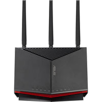 ASUS RT-BE86U BE6800 Dual Band WiFi 7 Smart AiMesh Extendable Router - Black-The RT-BE86U includes one 10G WAN/LAN port, ready for next-gen entertainment or home studios. It also unlocks an ultra-high speed 10 Gbps ethernet backhaul for a robust wired network.