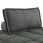 Modway Saunter Tufted Fabric Armless Chair - Grey-L-Shaped Rubberwood Legs