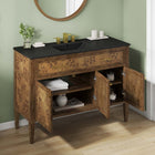 Modway Elysian 48" Wood Single Sink Bathroom Vanity - Black/Brown-Concealed Kitchen Hinges