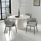 Manhattan Comfort Luce 22" Modern Textured Leatherette Upholstered Dining Chair - Stone Grey - Set of 2-10