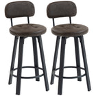 HOMCOM Counter Height Swivel Bar Stools - Brown - 2 Pack-Padded seat & contoured backrest for lasting comfort
