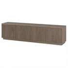 Hudson&Canal Hanson TV Stand for TV's up to 85" - Antiqued Grey Oak-The top has a weight capacity of 75lbs, lower shelves can hold 25lbs each