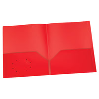 Oxford Poly Two Pocket Portfolio - Red - 25 Pack-Colorful, flexible and durable for multiple uses