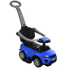 Aosom 2-in-1 Kids Ride-On Push Car - Blue-Baby toy can be used as a stroller or a Ride-On car 
