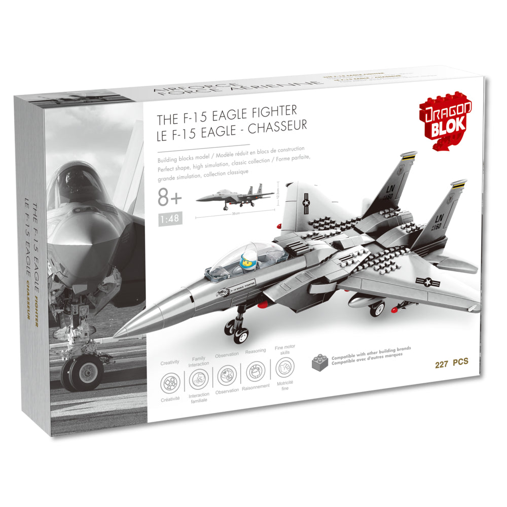 Dragon Bloks F 15 Eagle Fighter Building Block Set - 227 Pieces