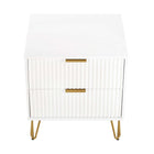 Manhattan Comfort DUMBO Modern 2-Drawer Nightstand and 3-Drawer Dresser Set - White-10