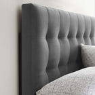 Modway Lily Biscuit Tufted Performance Velvet Queen Headboard - Grey-Elegant Biscuit Tufting