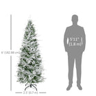 HOMCOM 6' Snow-Flocked Pencil Artificial Christmas Tree - Green-Slender shape ideal for small spaces 