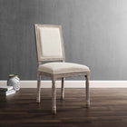 Modway Court Upholstered Fabric Dining Side Chair - Beige - 2 Pack-Louis XVI Chair Design