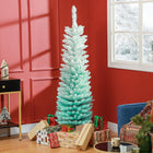 HOMCOM 5' Slim Artificial Christmas Tree - Gradient Blue-Base is detachable for easy storage 