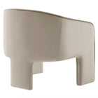 Modway Greer Performance Velvet Upholstered Accent Armchair - Almond-Non-Marking Floor Glides