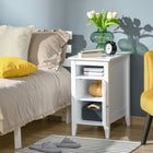 HOMCOM Narrow Side Table - White-3-level movable partition in the door cabinet can easily change the spatial distribution