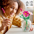 LEGO Botanicals Cosmos Flowers-3 detailed stems of cosmos flowers and 2 stems of fluffy red fountain grass