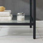 Modway Kingsley 36" Black Stainless Steel Bathroom Vanity - Black/White-Non-Marking Foot Caps
