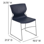 Flash Furniture HERCULES Series Navy Full Back Stack Chair with Grey Powder Coated Frame-Designed for Commercial Use