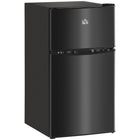 HOMCOM 3.2 cu ft Mini Fridge with Freezer and Reversible Doors - Black-Combines refrigerator and freezer with a 3.2 Cu. Ft. capacity for various food storage