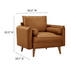 Modway Revive Upholstered Vegan Leather Accent Armchair - Tan-Dense Foam Padding