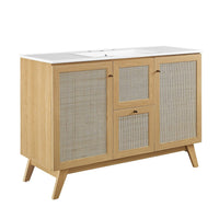 Modway Soma 48" Single Sink Bathroom Vanity - Oak/White-MDF and Particleboard