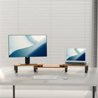 ShoppingAll Dual Monitor Stand and Riser - Walnut - 5 Pack-Dimensions: 17.9"L x 10"W x 2.9"H
