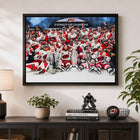 Frameworth Carolina Hurricanes 20" H x 29" W Framed Canvas Celebration 2026 Stanley Cup Champions Framed Canvas - Officially Licensed NHL/NHLPA-Professionally framed in Canada: The image is printed on high-quality art canvas, professionally stretched, and presented in a premium black frame