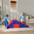 Qaba Soft Play Kids Foam Play Se for Crawl and Climb - Dark Blue - Set of 2-Helps toddlers develop balance, coordination and strength 
