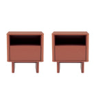 Manhattan Comfort Ella 39.4" Modern Nightstand 2-Piece Set - Terracotta-Modern Nightstand for Bedroom and Living Room Use. Set of 2